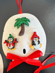 Handmade Sand Dollar - Reindeer, Penguins and Bear - Sand DollarJeremey Ornaments