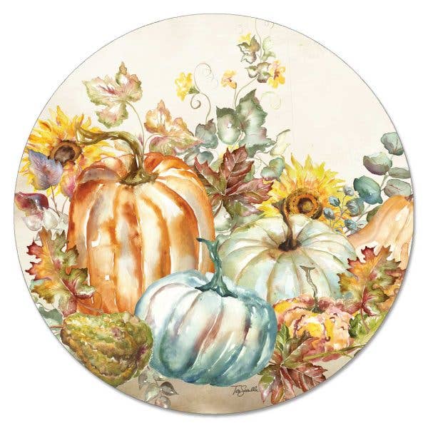 Harvest Pumpkins & Sunflowers Glass Lazy Susan Turntable - Kitchen AccessoriesCounterArt/Highland Home/Thirstystone/CoasterStone