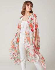 High Low Kimono - Alljoy Landing Sand - ApparelSPARTINA 449