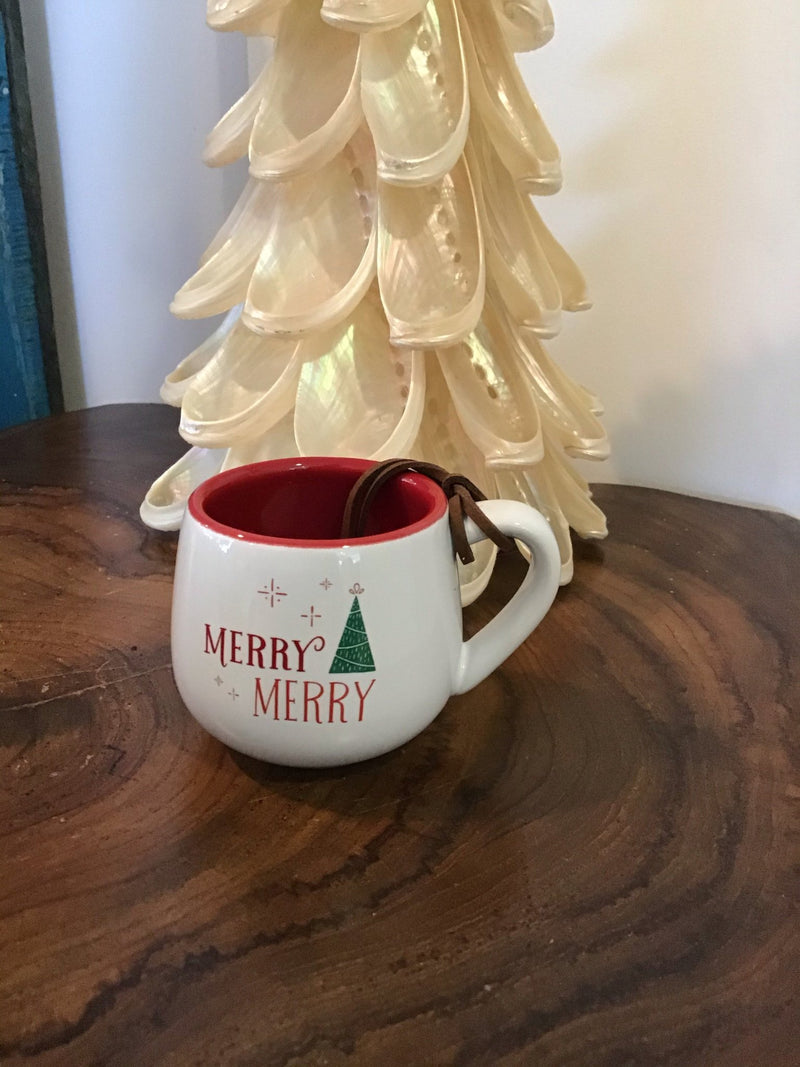 Holiday Mini Coffee Pod Mug - White w/ Red Interior - Kitchen AccessoriesDemdaco