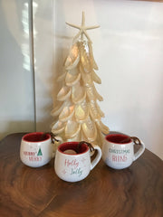 Holiday Mini Coffee Pod Mug - White w/ Red Interior - Kitchen AccessoriesDemdaco