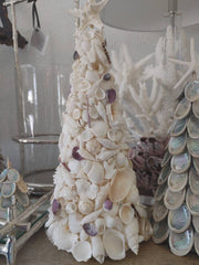 White with Purple Accent Seashell Tree