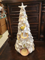 White with Yellow Accent Seashell Tree