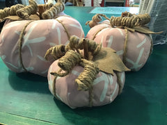 Pink Starfish Fabric Pumpkin- 3 Sizes