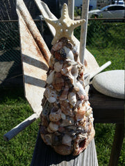 Shell Tree Mixed Seashells with Starfish Top