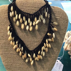 Beaded Rice Shell Necklace and Bracelet