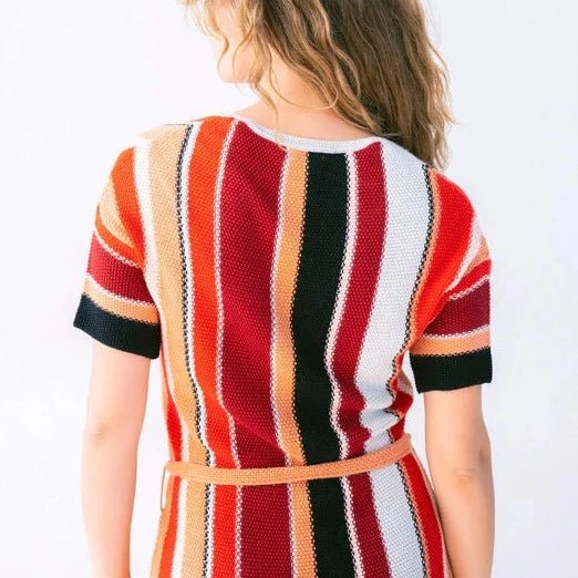 Ixchel Multi - Stripe Knit Dress - ApparelMer - Sea