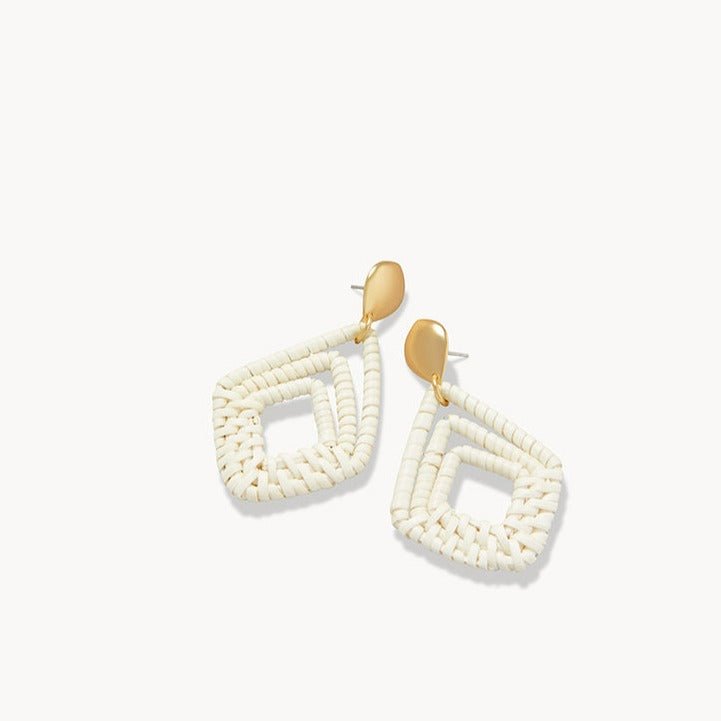 Jesse Wicker Earrings - White - JewelrySPARTINA 449