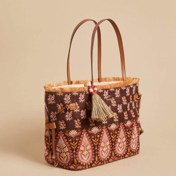 Jetsetter Tote - Pink House Boho Paisley - Purses & BagsSPARTINA 449