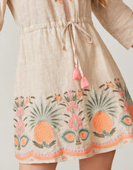 Kayce Embroidered Dress - Alljoy Landing Pineapple Embroidery - ApparelSPARTINA 449