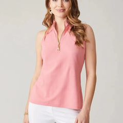 Keira Zip Tank - Peach Blossom - ApparelSPARTINA 449