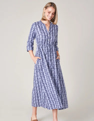 Kennedy Linen Dress - Bellinger Thistle Denim - ApparelSPARTINA 449