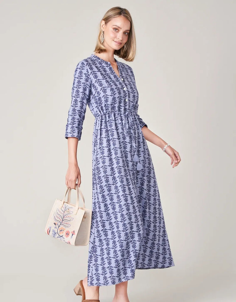 Kennedy Linen Dress - Bellinger Thistle Denim - ApparelSPARTINA 449