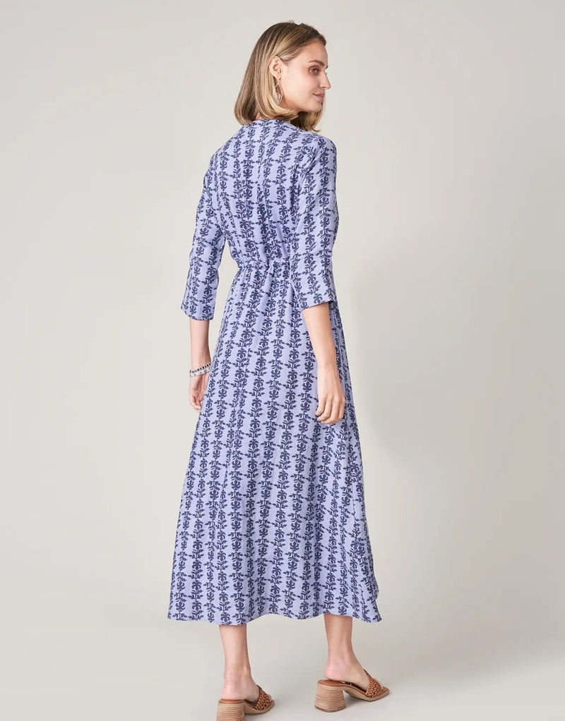 Kennedy Linen Dress - Bellinger Thistle Denim - ApparelSPARTINA 449