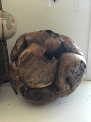 Large Sphere Teakwood Abstract Art - Lg FurnitureShop Top
