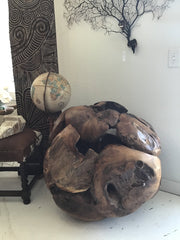 Large Sphere Teakwood Abstract Art - Lg FurnitureShop Top