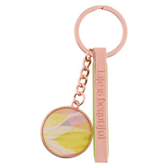 Life Is Beautiful Citrus Leaves Rose Gold Key Ring - KeychainChristian Art Gifts