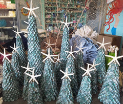 Limpet Shell Tree with White Starfish Top - Seasonal & Holiday DecorationsLoving Coastal Living