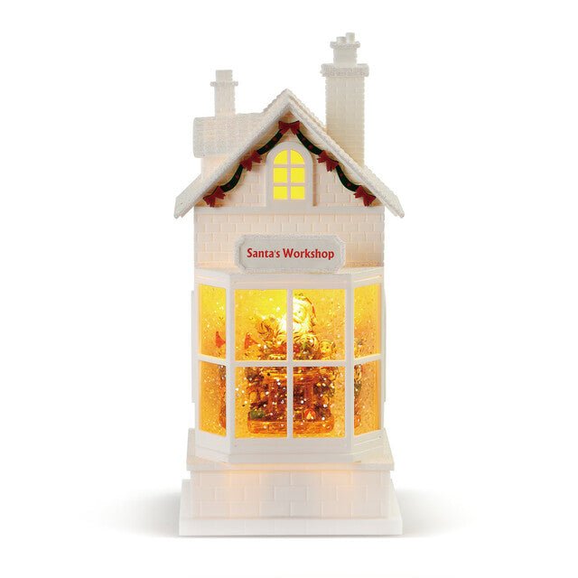 Lit Musical Store Scene Lantern Santa’s Workshop - ChristmasDemdaco