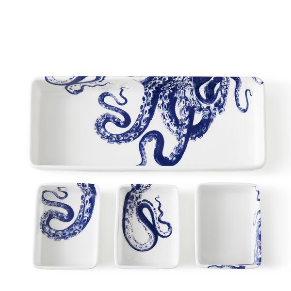 Lucy Blue Octopus Dinnerware & Serving Pieces - DishesCaskata