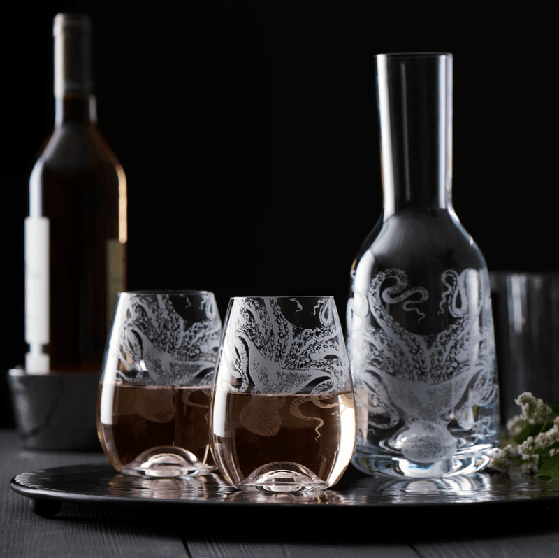 Lucy Octopus Etched Glassware - Kitchen AccessoriesCaskata