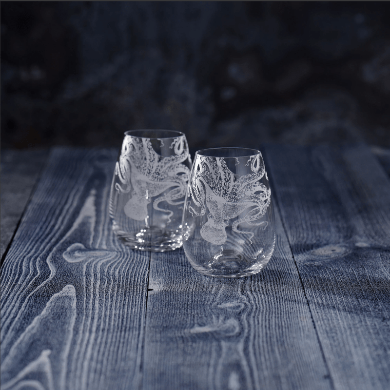 Lucy Octopus Etched Glassware - Kitchen AccessoriesCaskata