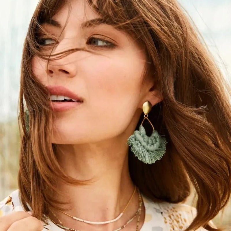 Macrame Earrings - Available in Four Colors - JewelrySPARTINA 449