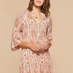 Maisie Dress - Pink House Boho Paisley - ApparelSPARTINA 449