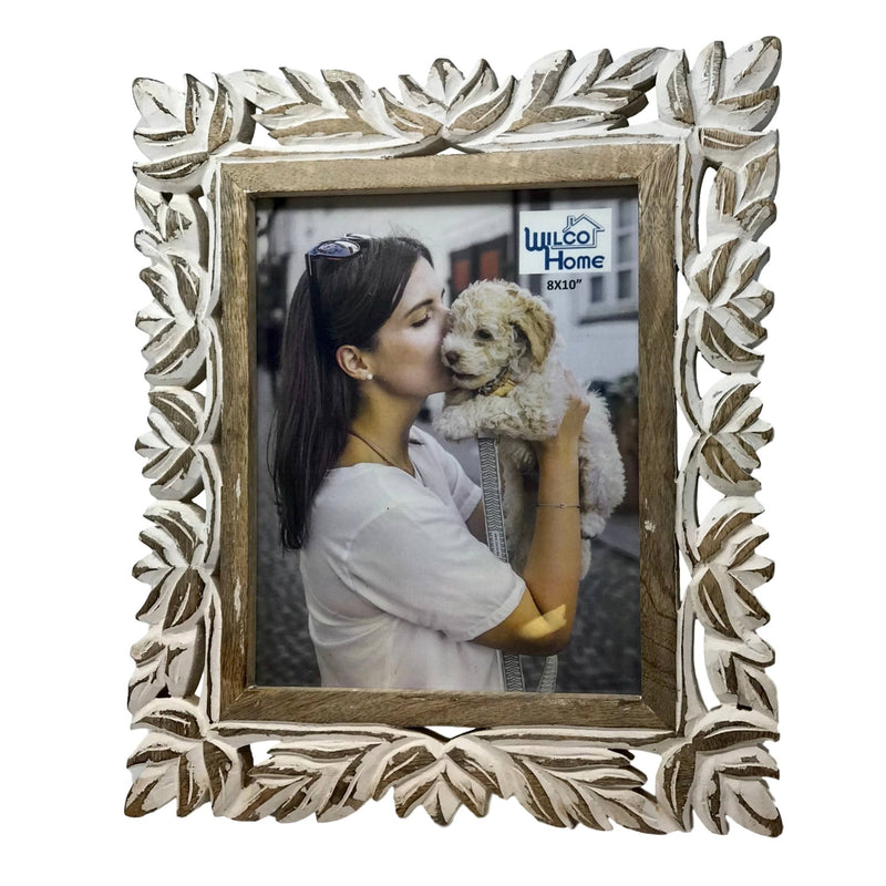 Malaga Hand - Carved Wood Photo Frame with Fold Out Stand - Picture FrameWilco Home
