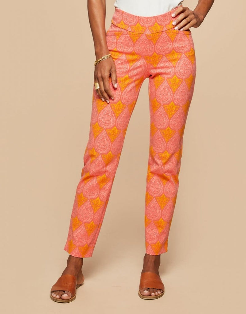 Maren Pull - On Pant - Pink House Boho Paisley - ApparelSPARTINA 449