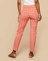 Maren Pull - On Pant - Pink House French Floral - ApparelSPARTINA 449