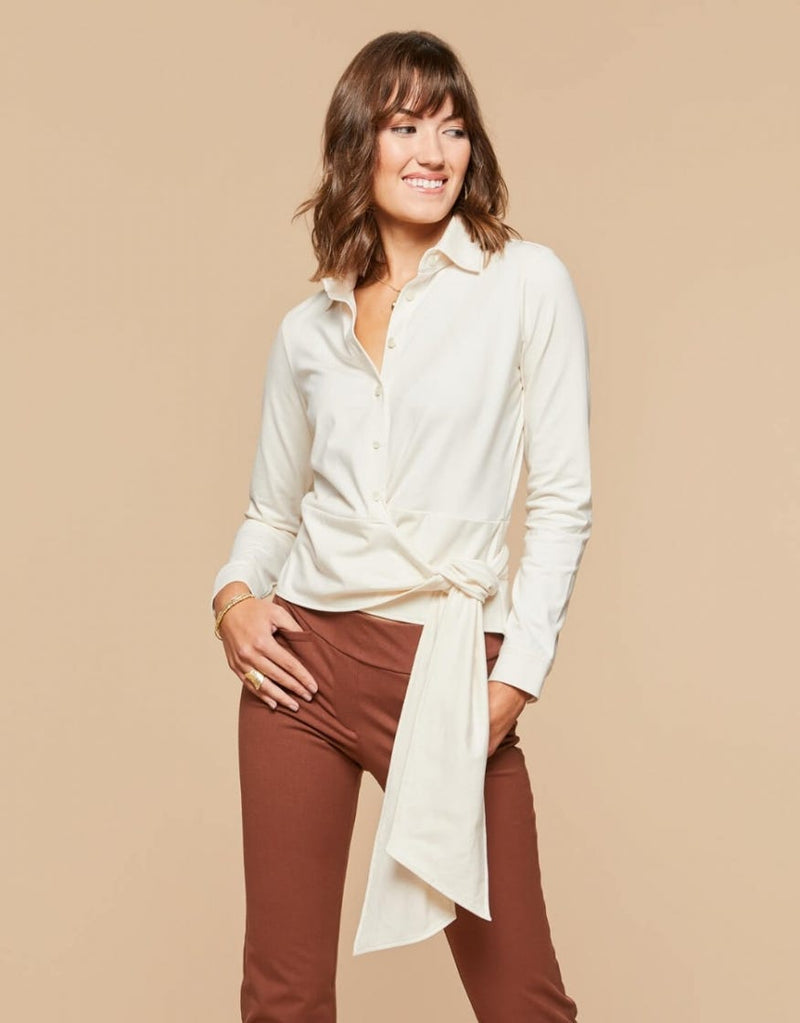 Margeaux Wrap Top - Buttercream - ApparelSPARTINA 449