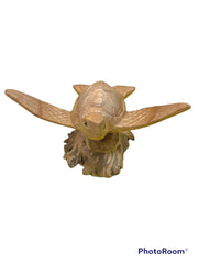 Mini Turtle Sculpture On Mushroom Wood - Accent DecorWorld Shells Imports