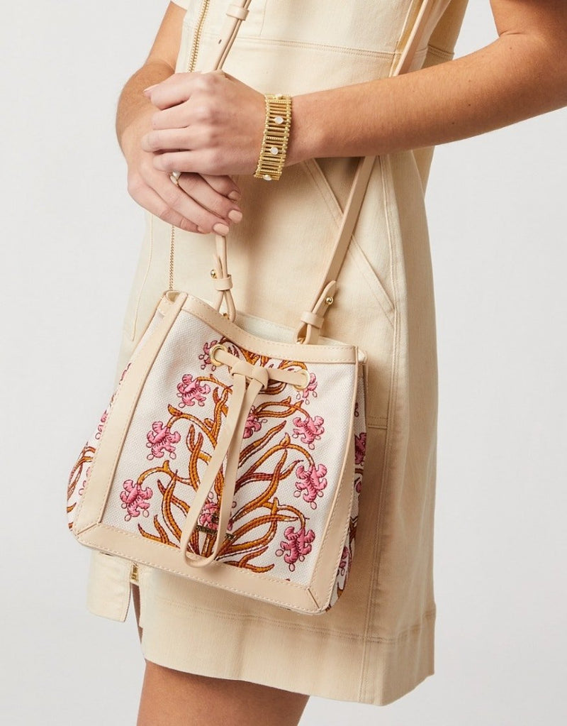 Natalie Drawstring - Pepper Hall Woodblock Floral - Purses & BagsSPARTINA 449