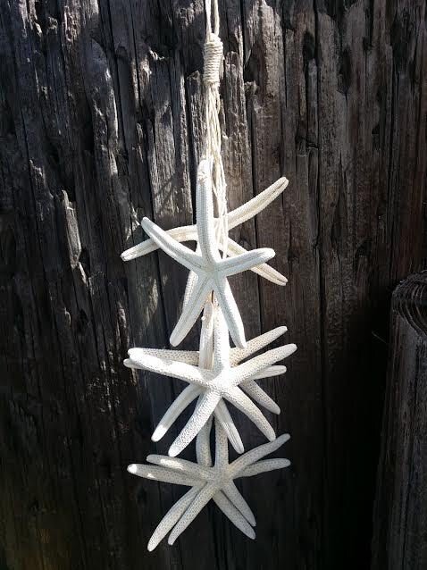 Natural White Finger Starfish Hanging Strand for Coastal Christmas Decorating/ Starfish on a String Wall Decor Hanger - Etsy