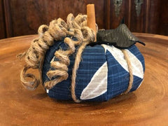 Navy Blue Starfish Fabric Pumpkin - 3 Sizes - Accent DecorLoving Coastal Living