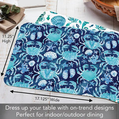 Ocean Fantasy Reversible Rectangular Plastic Placemat - Kitchen AccessoriesCounterArt/Highland Home/Thirstystone/CoasterStone