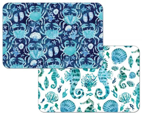 Ocean Fantasy Reversible Rectangular Plastic Placemat - Kitchen AccessoriesCounterArt/Highland Home/Thirstystone/CoasterStone