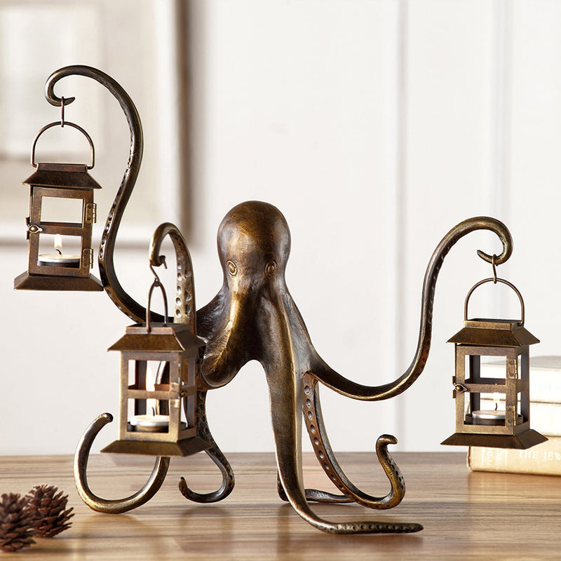 Octopus Lantern Sculpture - Accent DecorSPI