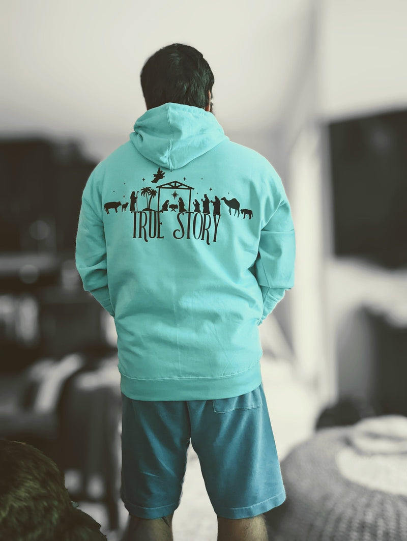 Oh Holy Night | True Story | Mint Green Hoodie - Apparel & AccessoriesMOJO CO.