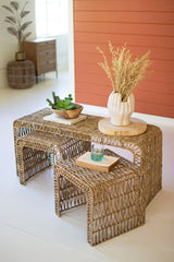 Open Weave Coffee Tables- Set of 3 - Lg Furniture - Kalalou - Loving Coastal Living