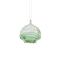 Green Artglass Clam Ornament