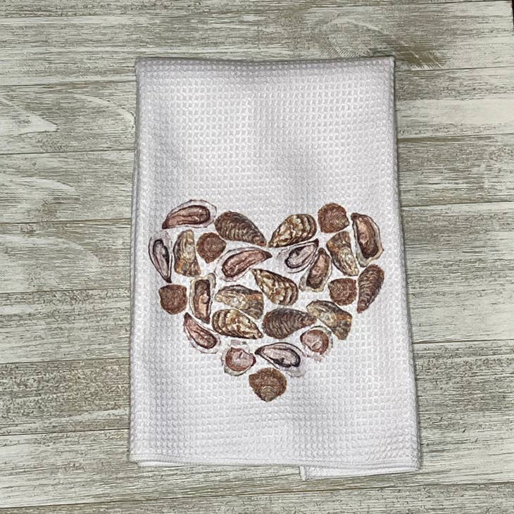 Oyster Heart Towel and Coasters - Kitchen AccessoriesHoly City Creations