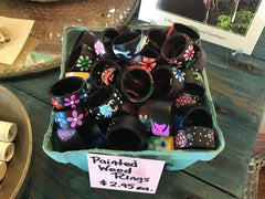 Painted wood rings - World Shells Imports