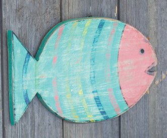 Painted Wooden Wall Fish Hanging - 3 Styles - Wall DecorKalalou