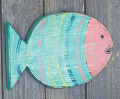 Painted Wooden Wall Fish Hanging - 3 Styles - Wall DecorKalalou