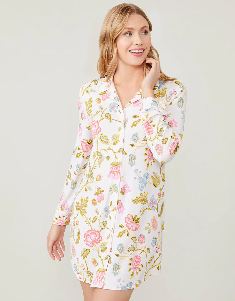 Pajama Sleep Shirt Jane Jacobean Cream - ApparelSPARTINA 449