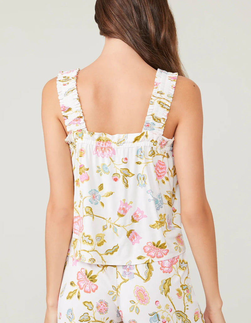 Pajama Tank Jane Jacobean Cream - ApparelSPARTINA 449