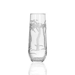 Etched Stemless Champagne Flute Glass