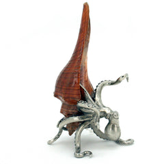 Pewter Octopus in Fusus Shell - Accent DecorModern Coastal by Contrast Inc.